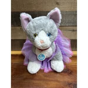 Build a Bear Promise Pets Gray Cat Two Colored Eyes Plush In Tutu